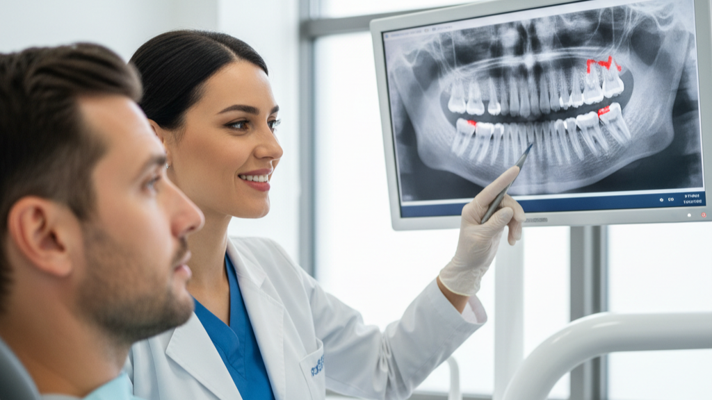 dentist explaining treatment plan